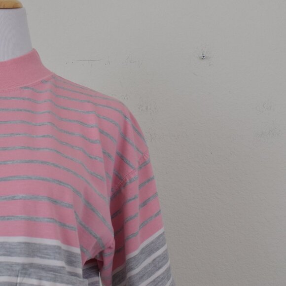 Vintage 90s Pink/Gray Mockneck Crop Tee by Nike - Picture 9 of 11